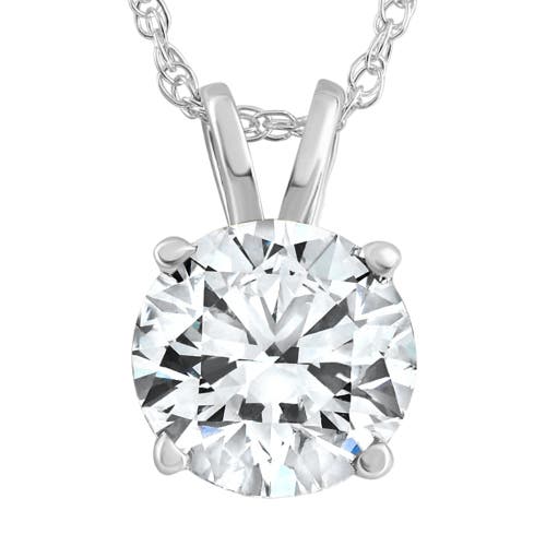 Bliss Diamond Certified 3ct Diamond Pendant 14k Gold Lab Grown Necklace In Silver