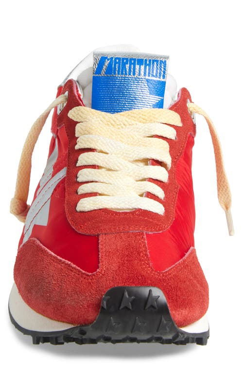 Golden Goose Running Marathon M77 Sneakers In Red/silver