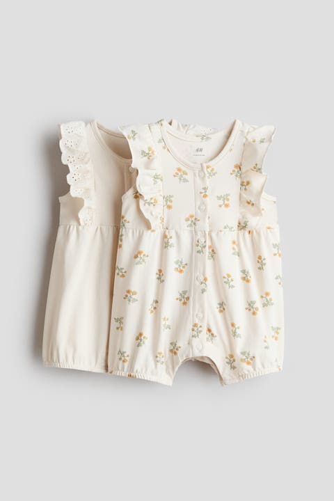 2-pack Frill-detail Romper Suits
