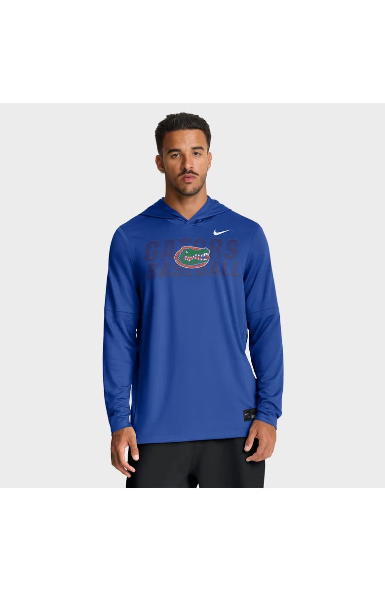 Nike Men's Nike Royal Florida Gators Dugout Dri-FIT Long Sleeve Hooded T-Shirt, Main, color, Royal