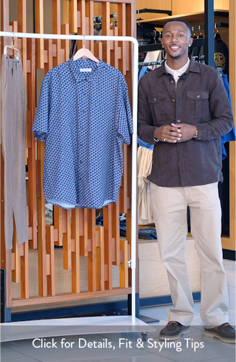 Bahama Coast Tropic Geoscape IslandZone<sup>®</sup> Short Sleeve Button-Up Shirt, sales video thumbnail