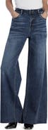 HINT OF BLU Happy Shaggy High Waist Raw Hem Wide Leg Jeans