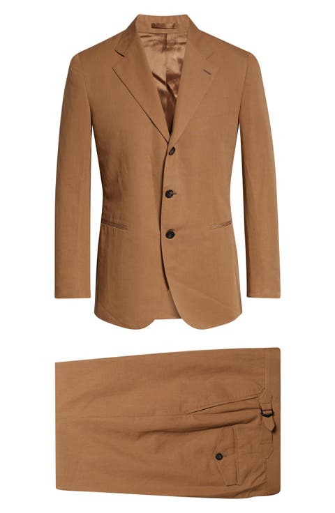 Waverly Tapered Sueded Cotton & Linen Suit