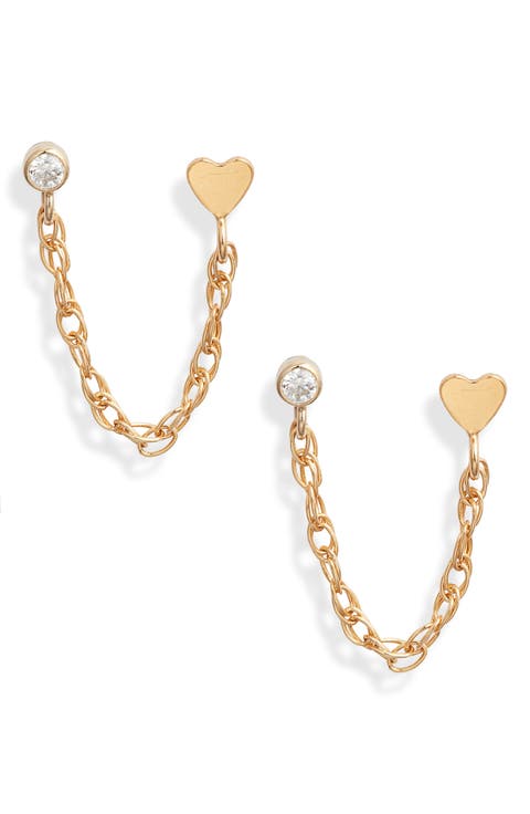 Josie Double Piercing Chain Drop Earrings
