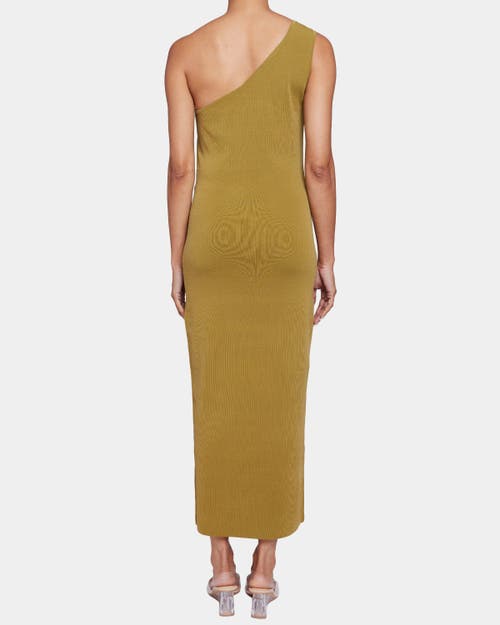 Santorelli Azalea Sleeveless One-shoulder Bodycon Midi Knit Dress In Chamomile
