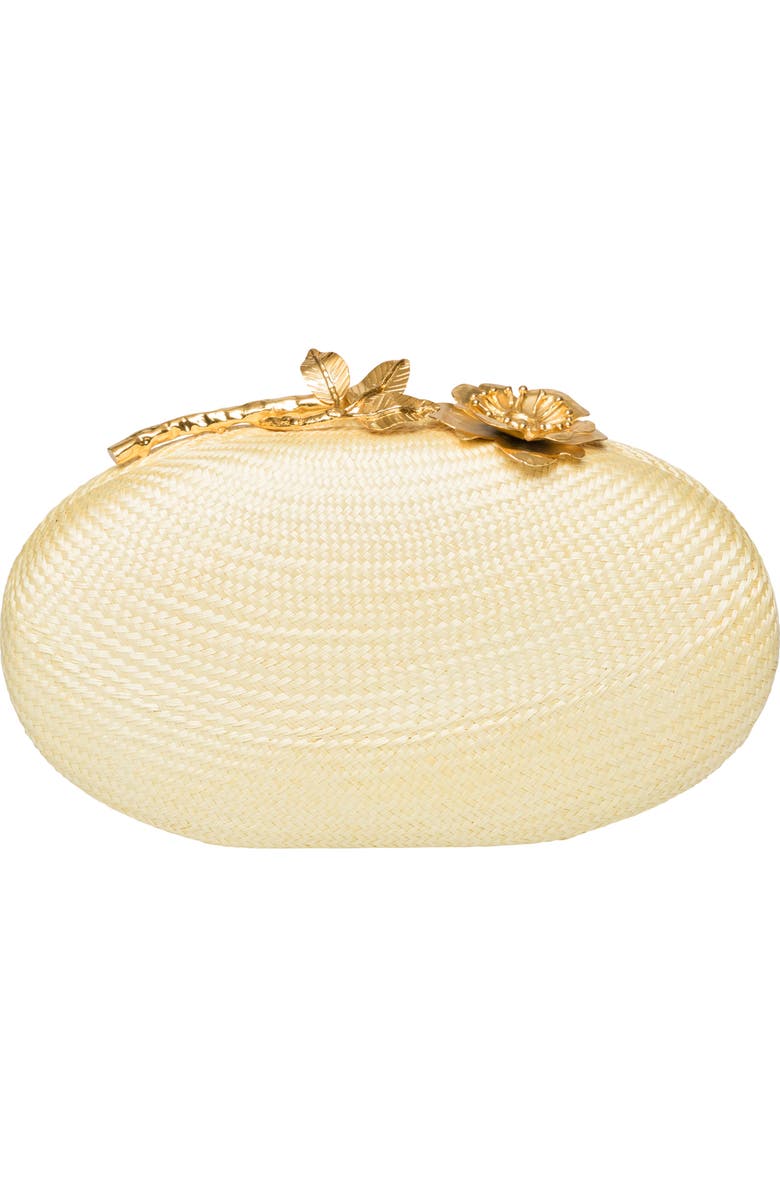 Rafe New York Joanna Oval Clutch, Main, color, Pale Yellow