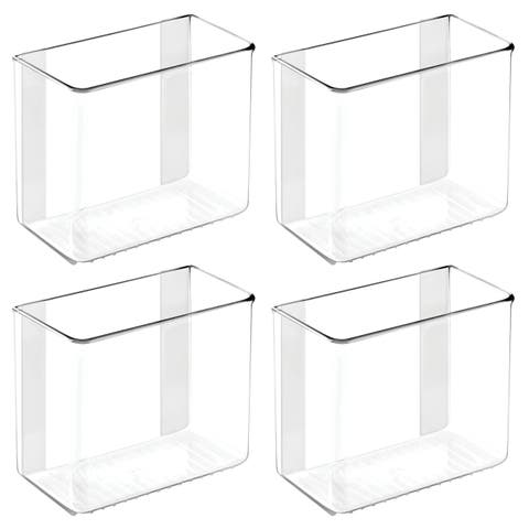 Adhesive Organizer Bin for Kitchen - Set of 4 - Clear