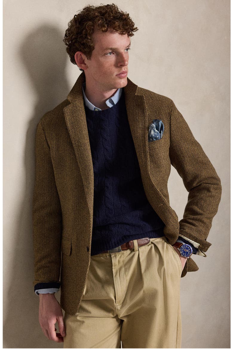 Cable Wool & Cashmere Sweater, Alternate, color, BLUE