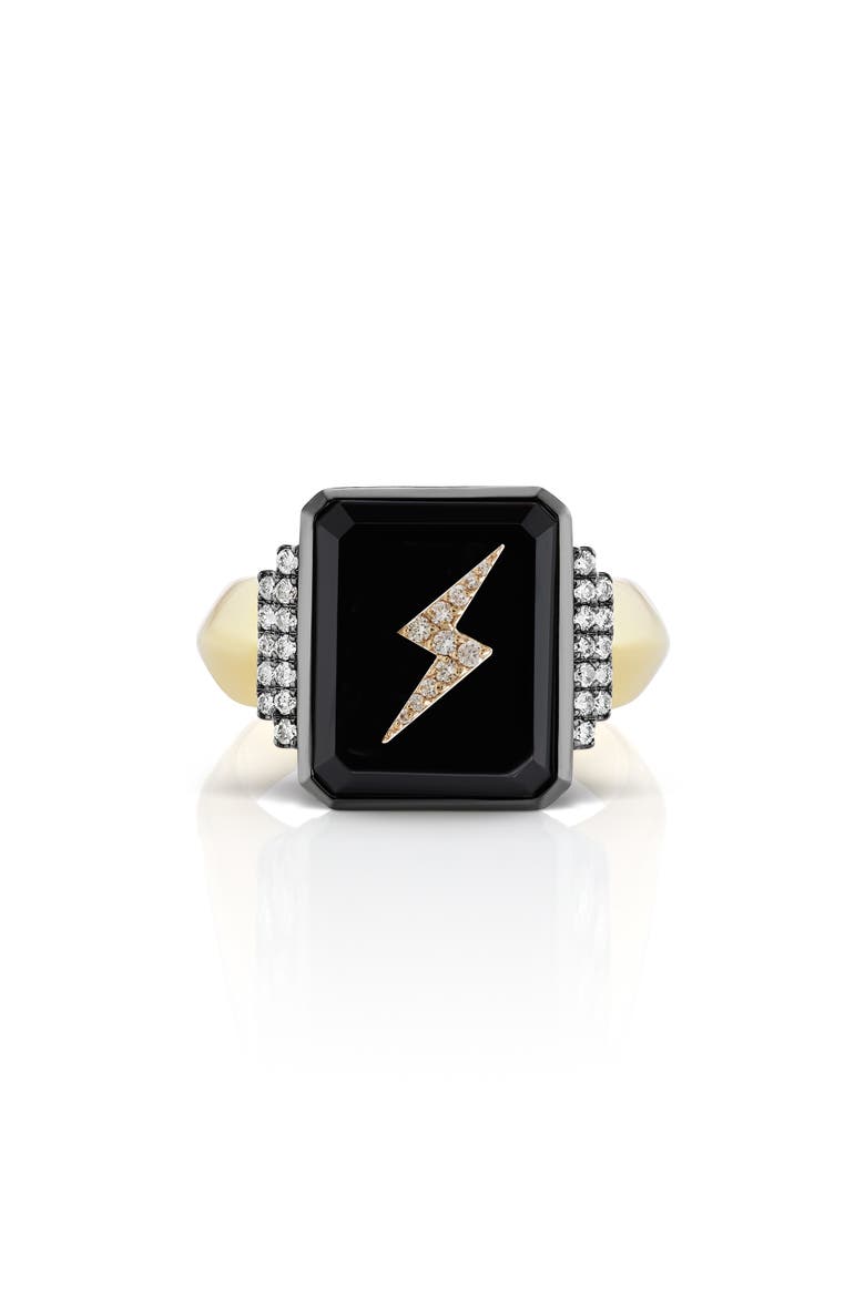 Signet Ring, Main, color, YELLOW GOLD/ BOLT