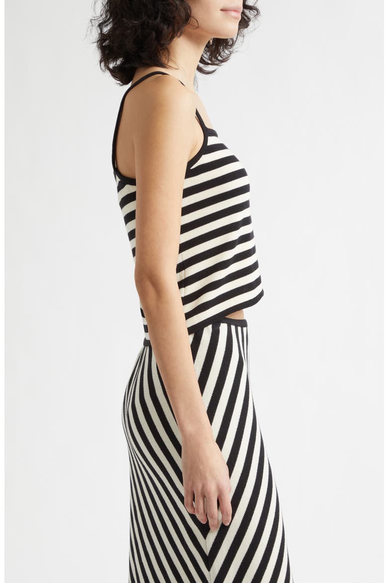 Darcy Stripe Pima Cotton Sweater Tank, Alternate, color, CREAM BLACK