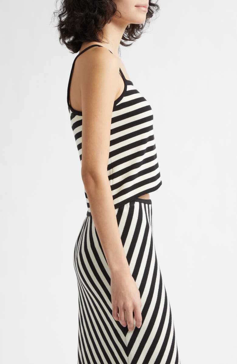 POSSE Darcy Stripe Pima Cotton Sweater Tank, Alternate, color, Cream Black