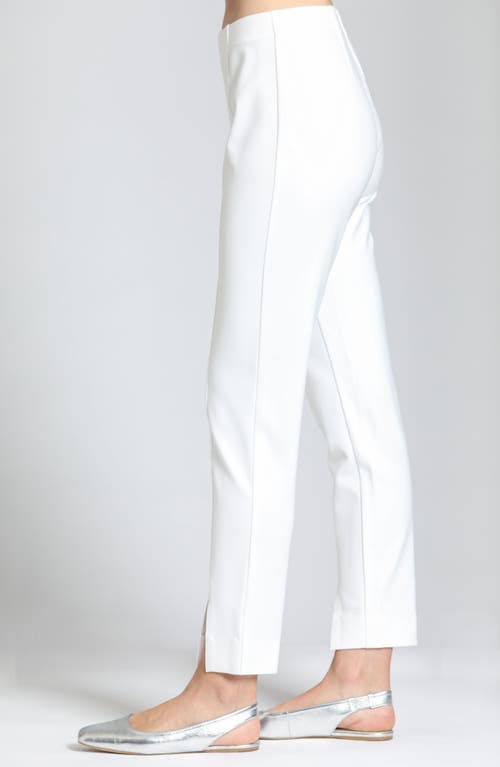 Apny Split Hem Pull-on Crop Slim Pants In White