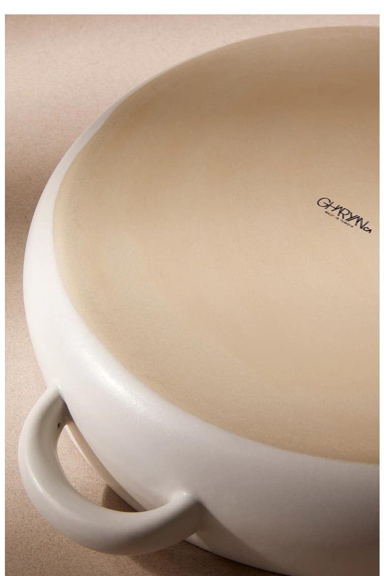 Large Serving Plate With Handles, Alternate, color, White