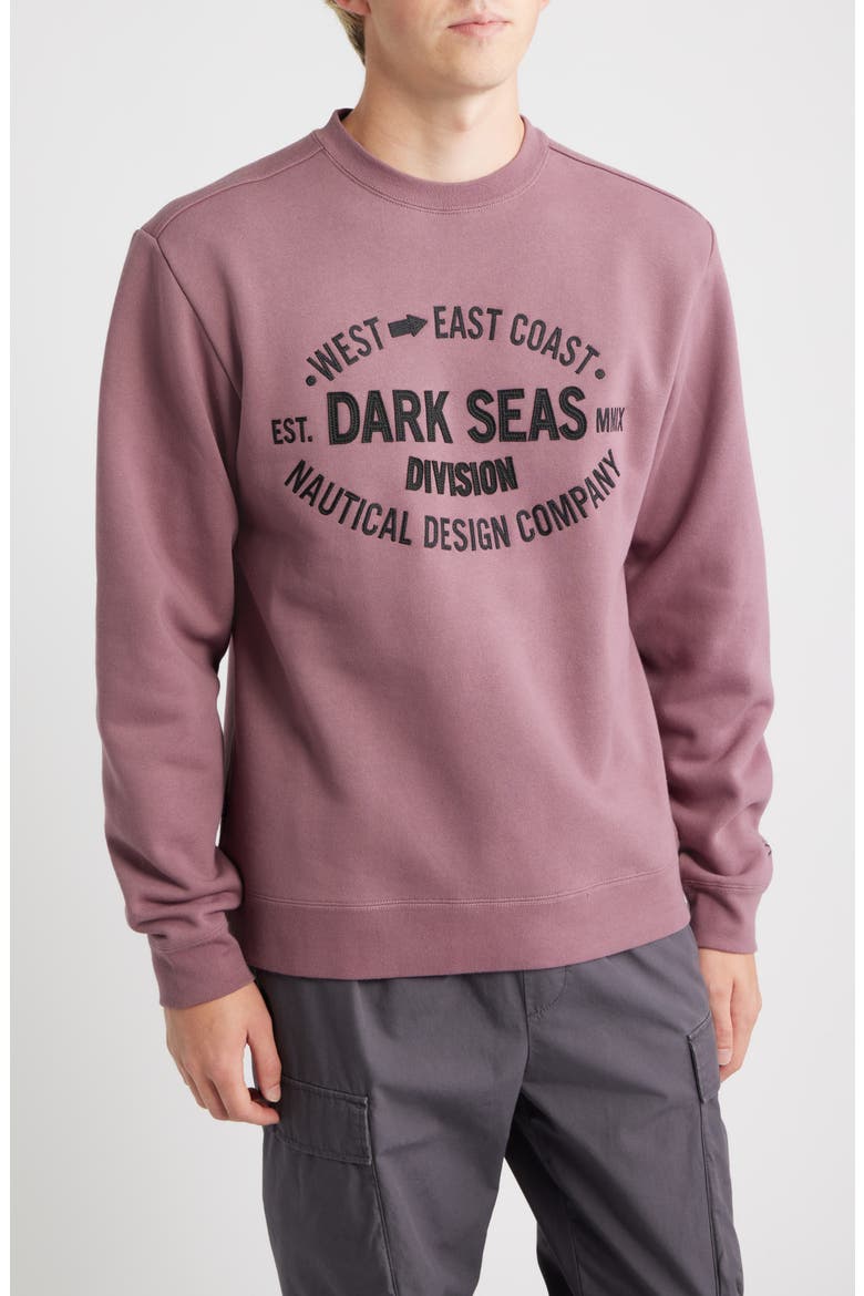 Waterloo Logo Appliqué Crewneck Sweatshirt, Main, color, ROSE