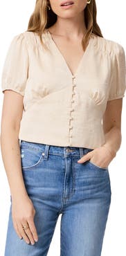 PAIGE Plie Button Front Top