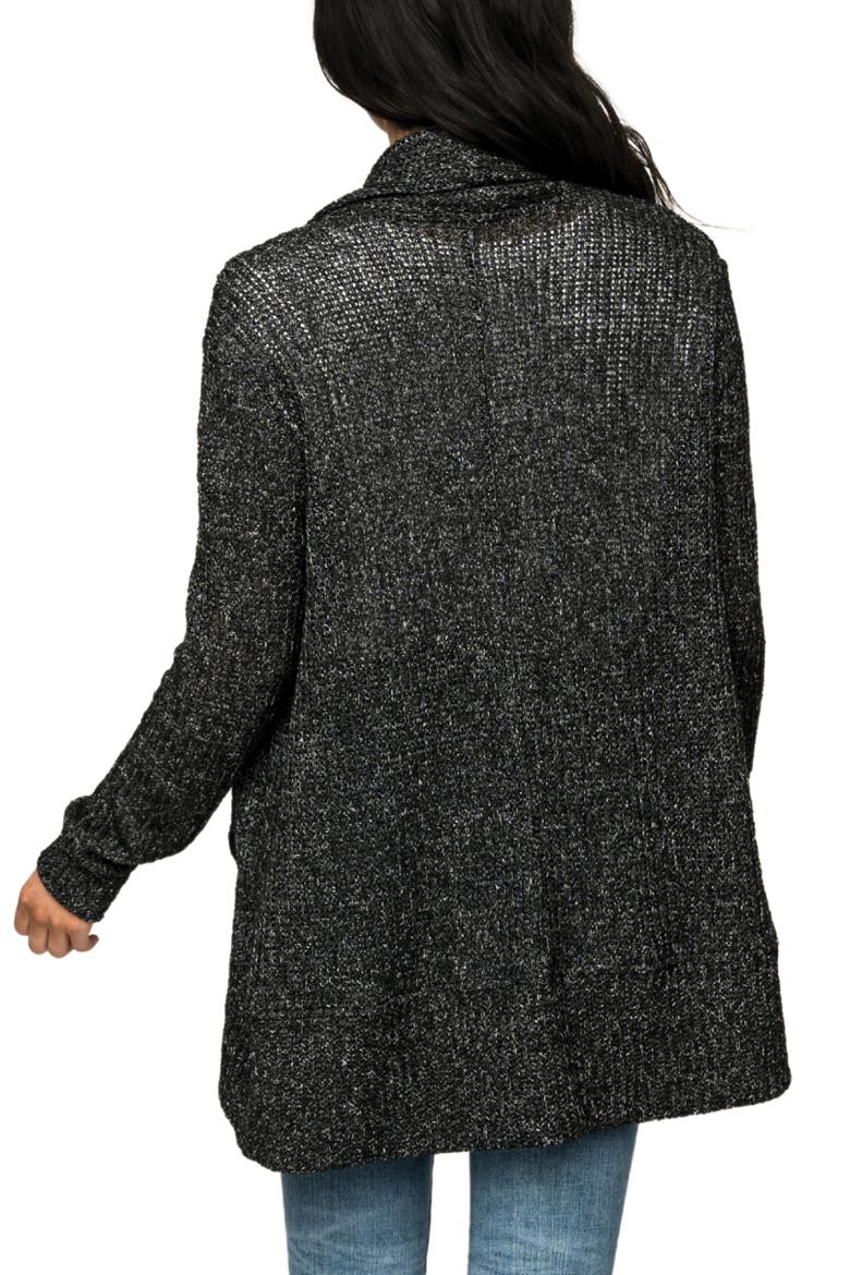 Bouclé Cocoon Cardigan, Alternate, color, BLACK