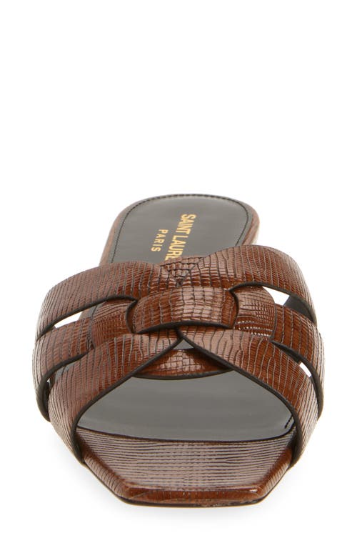Saint Laurent Tribute Suede Flat Slide Sandals