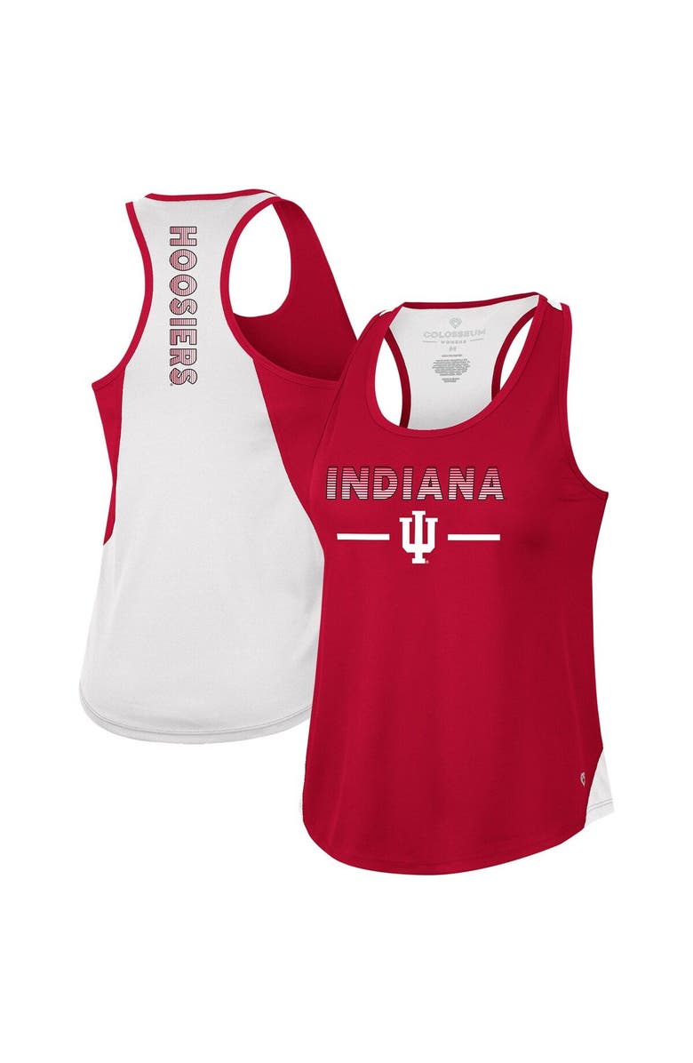 COLOSSEUM Women's Colosseum Crimson Indiana Hoosiers Sachs 2-Hit Scoop Neck Racerback Tank Top, Main, color, 
