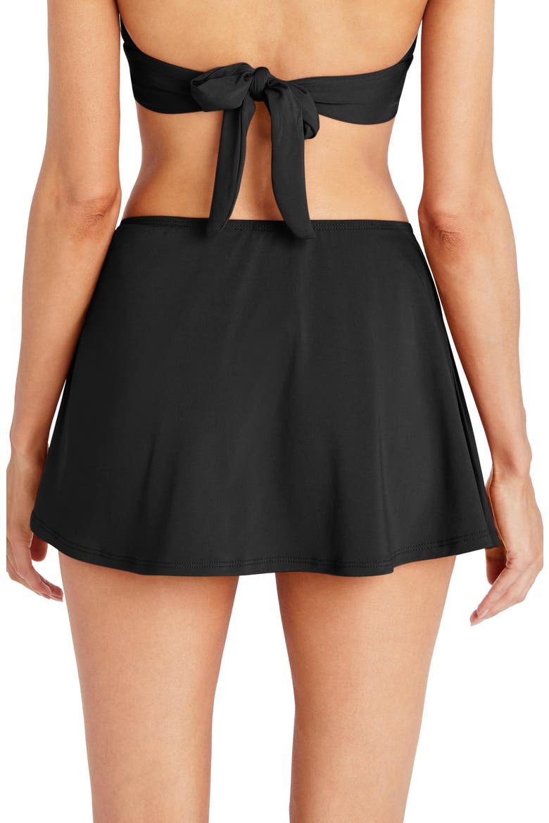Aubrey Solid Swim Skirt, Alternate, color, BLACK