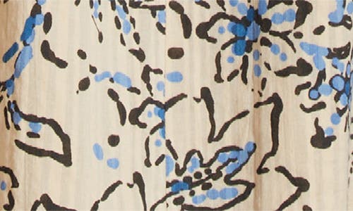 Wit & Wisdom Floral Cotton Peasant Top In Stone/blue Crush Multi