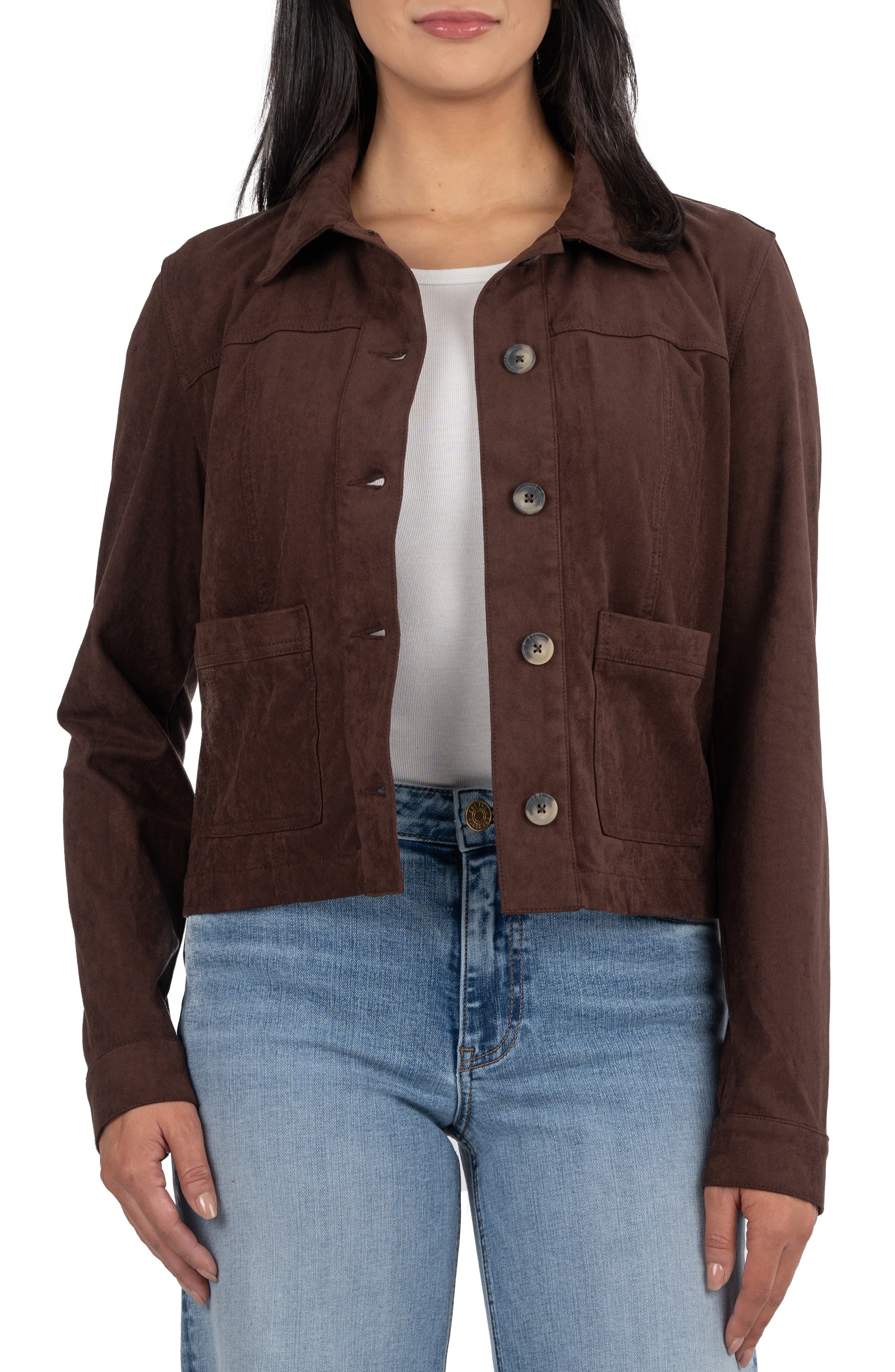 KUT from the Kloth Maddie Faux Suede Trucker Jacket