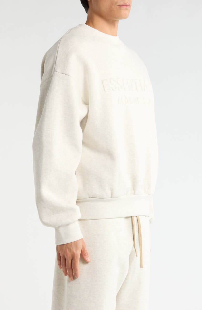 Fear of God Essentials Classic Fit Logo Crewneck Sweatshirt, Alternate, color, Oatmeal Heather