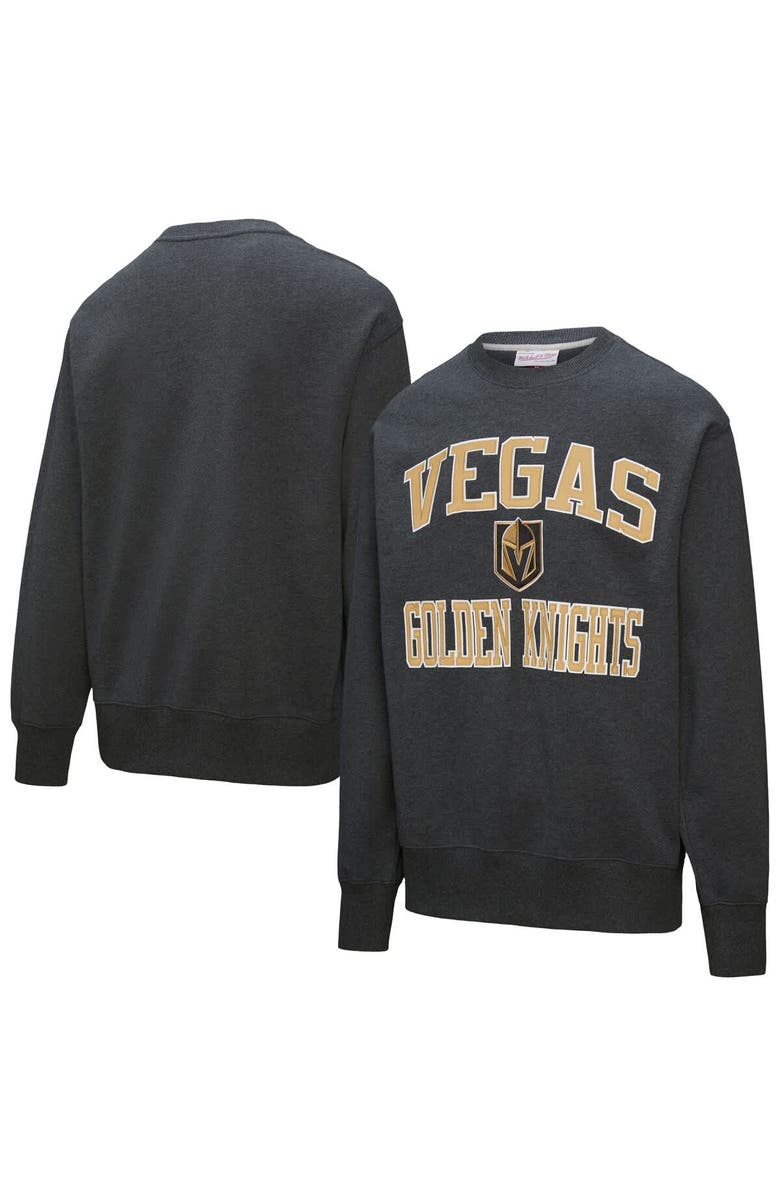Mitchell & Ness Men's Mitchell & Ness Black Vegas Golden Knights Playoff Win Fleece Pullover Sweatshirt, Main, color, Charcoal