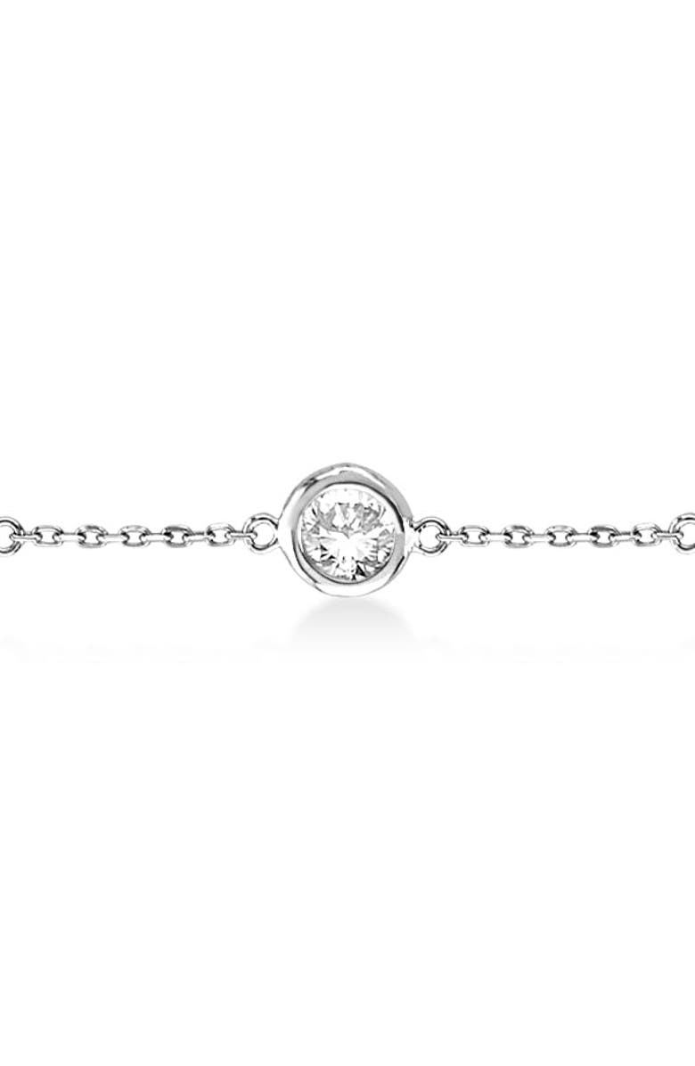 ALLUREZ Diamond Anklet Bracelet Bezel Set 14K, Alternate, color, 1.5Ct,White Gold
