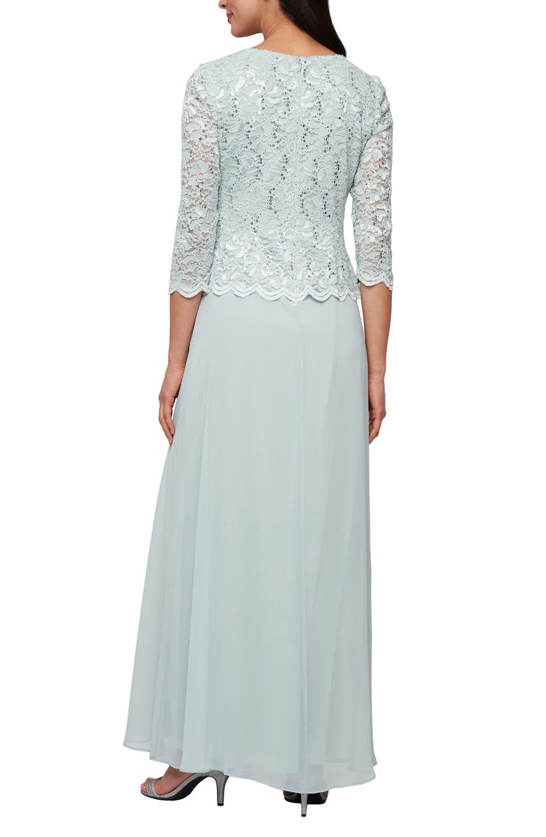 Alex Evenings Mock Two-Piece Formal Gown, Alternate, color, Fresh Mint