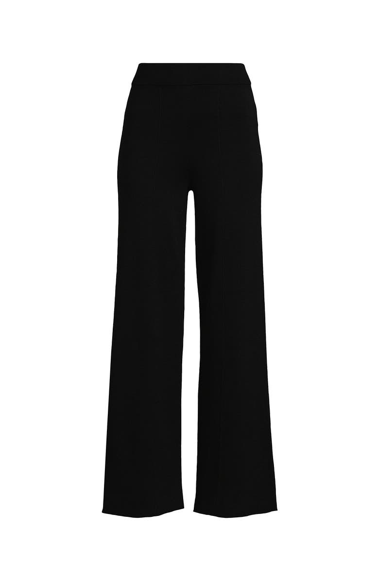 Lands' End Fine Gauge Cotton Sweater Pants, Alternate, color, Black