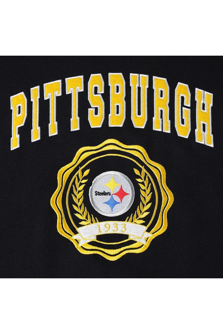 Women's Tommy Hilfiger Black Pittsburgh Steelers Becca Drop Shoulder Pullover Hoodie, Alternate, color, Black