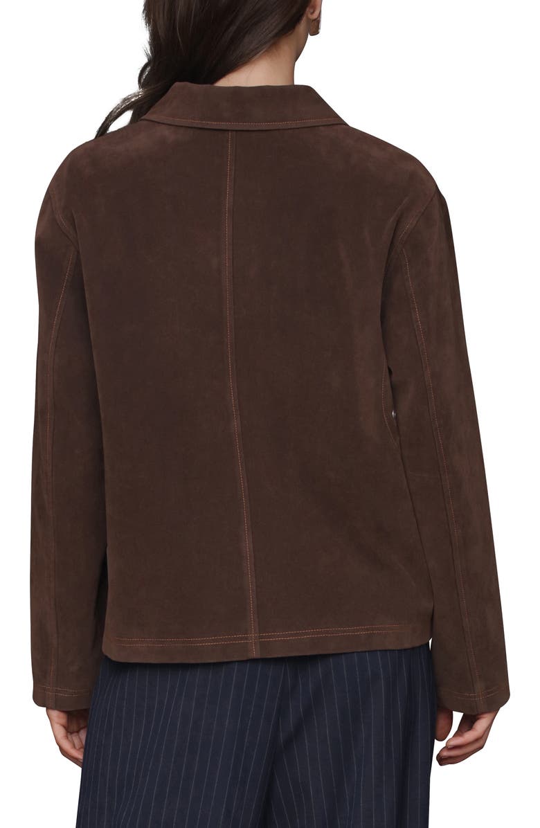 Avec Les Filles Faux Suede Crop Barn Jacket, Alternate, color, Espresso