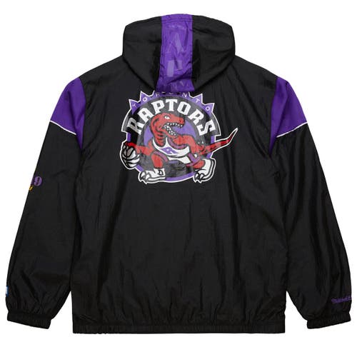 Mitchell & Ness Unisex   Black Toronto Raptors Hardwood Classics Team Og 3.0 Anorak Half-zip Windbrea In Black