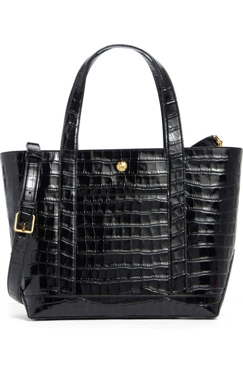 Veronica Beard Goody Grand Croc Embossed Leather Tote Bag, Main, color,