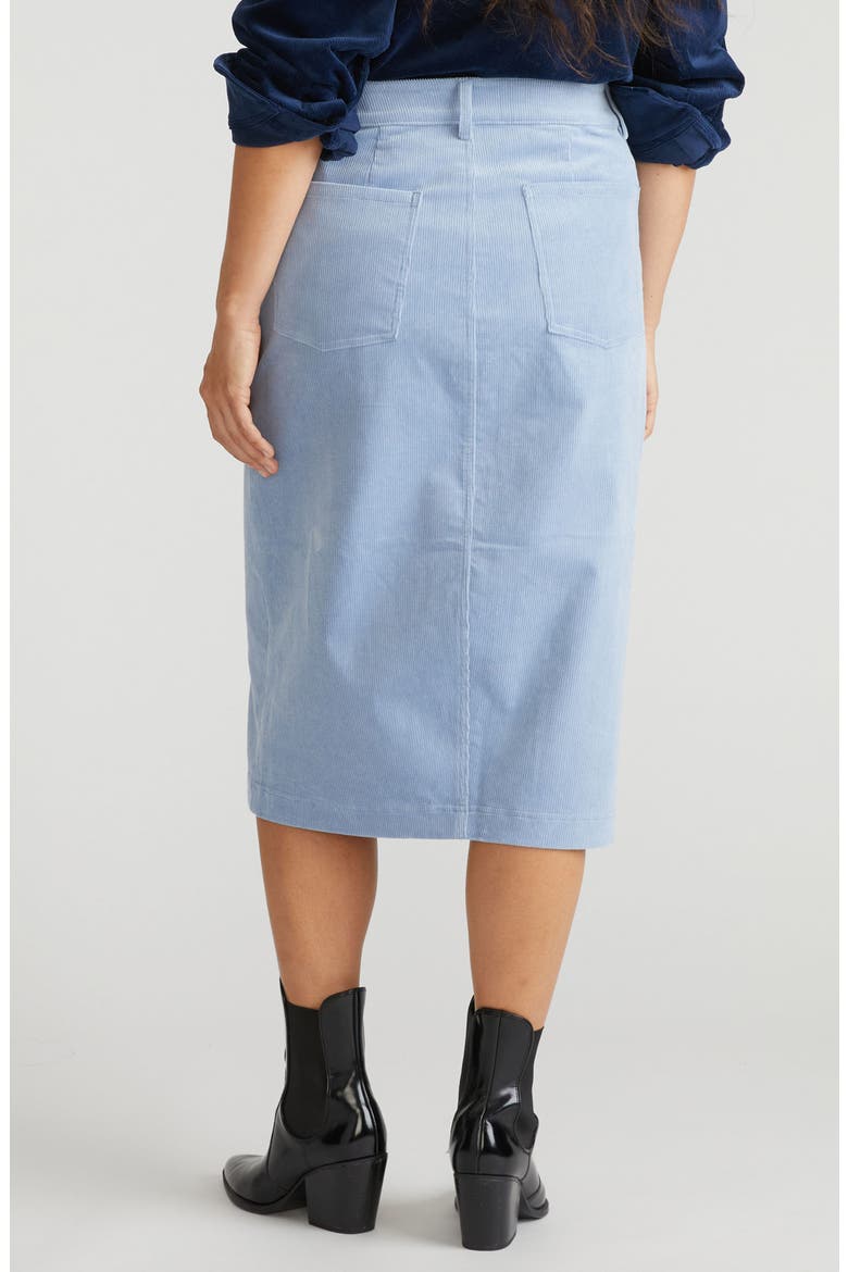 Corduroy Midi Skirt, Alternate, color, WASHED RAIN