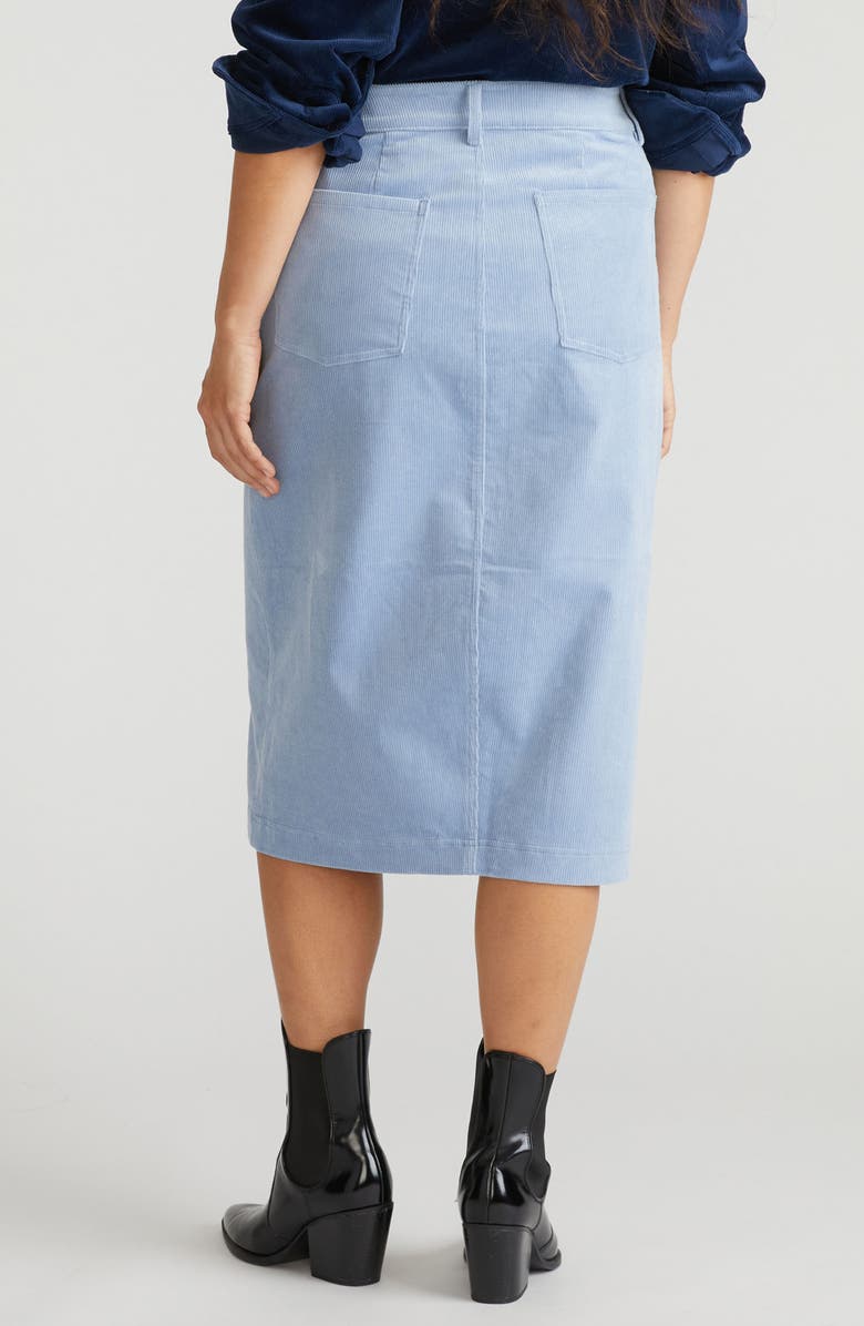 Universal Standard Corduroy Midi Skirt, Alternate, color, Washed Rain