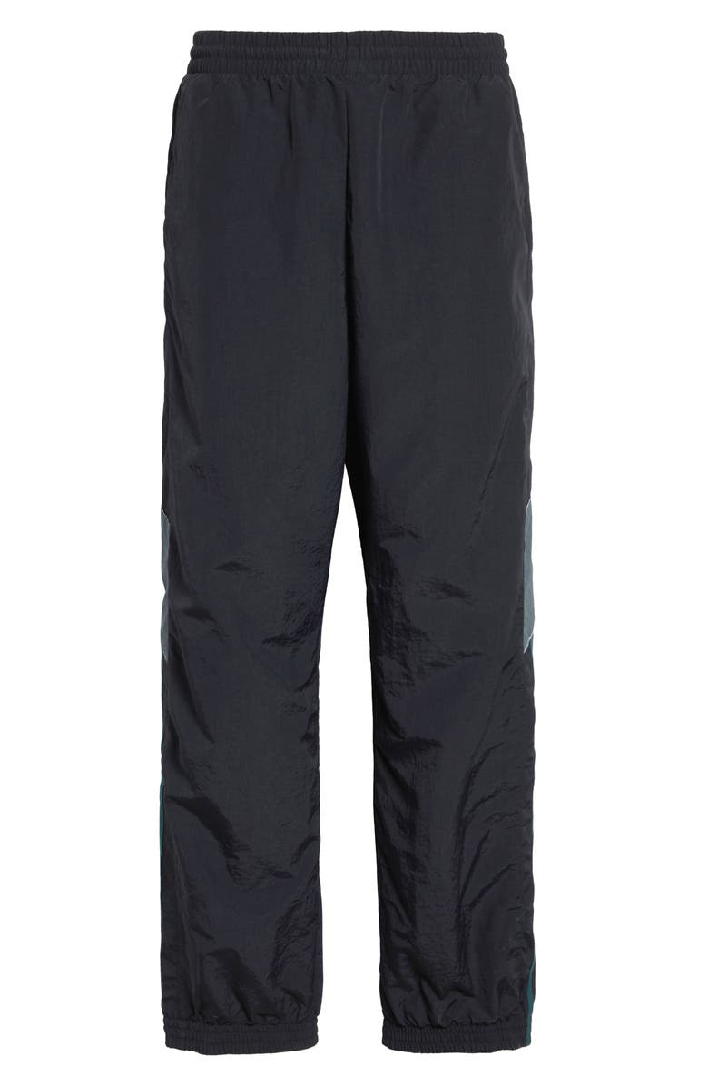 Martine Rose Paneled Nylon Track Pants, Main, color, Black Teal