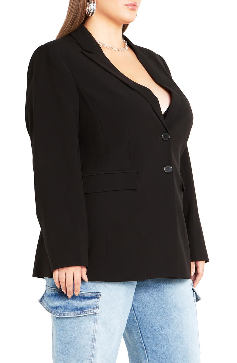 City Chic Jazmin Lace-Up Open Back Jacket, Alternate, color, 