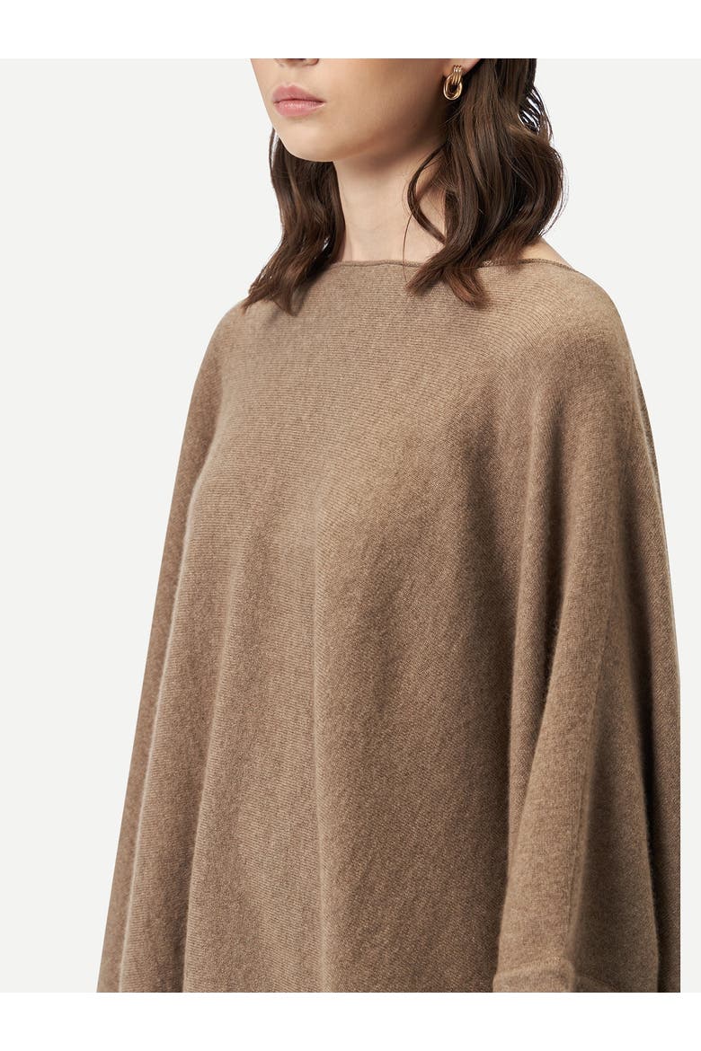 Boat-Neck Cashmere Poncho, Alternate, color, taupe