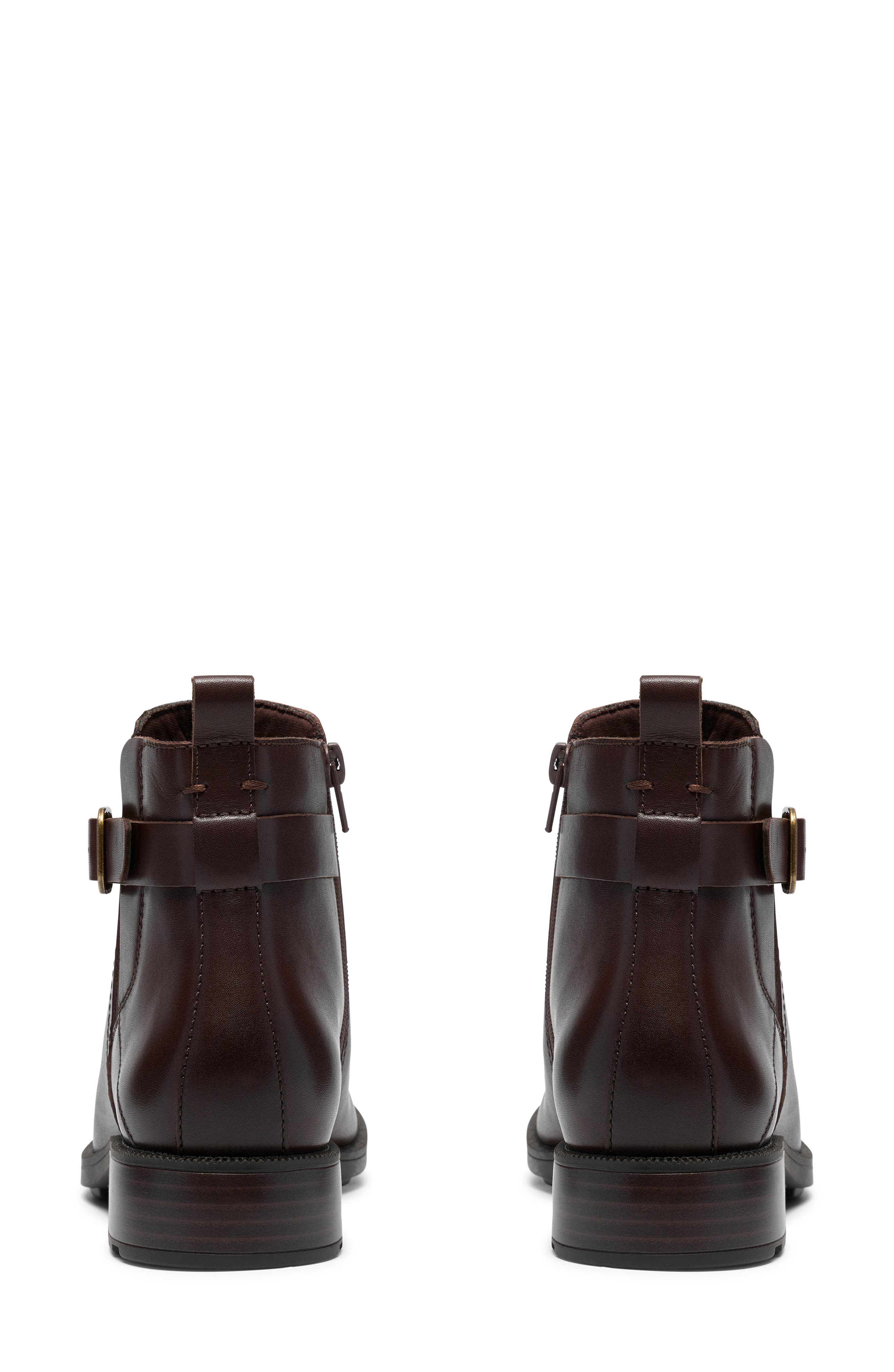 Adalynn West Leather Bootie, Alternate, color, DARK BROWN