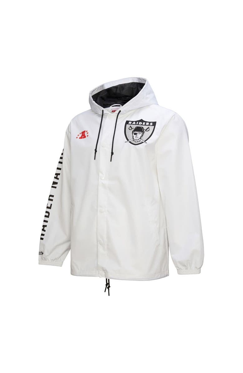Mitchell & Ness Men's Mitchell & Ness  White Oakland Raiders Vintage Logo Coaches Full-Snap Hoodie Jacket, Alternate, color, 