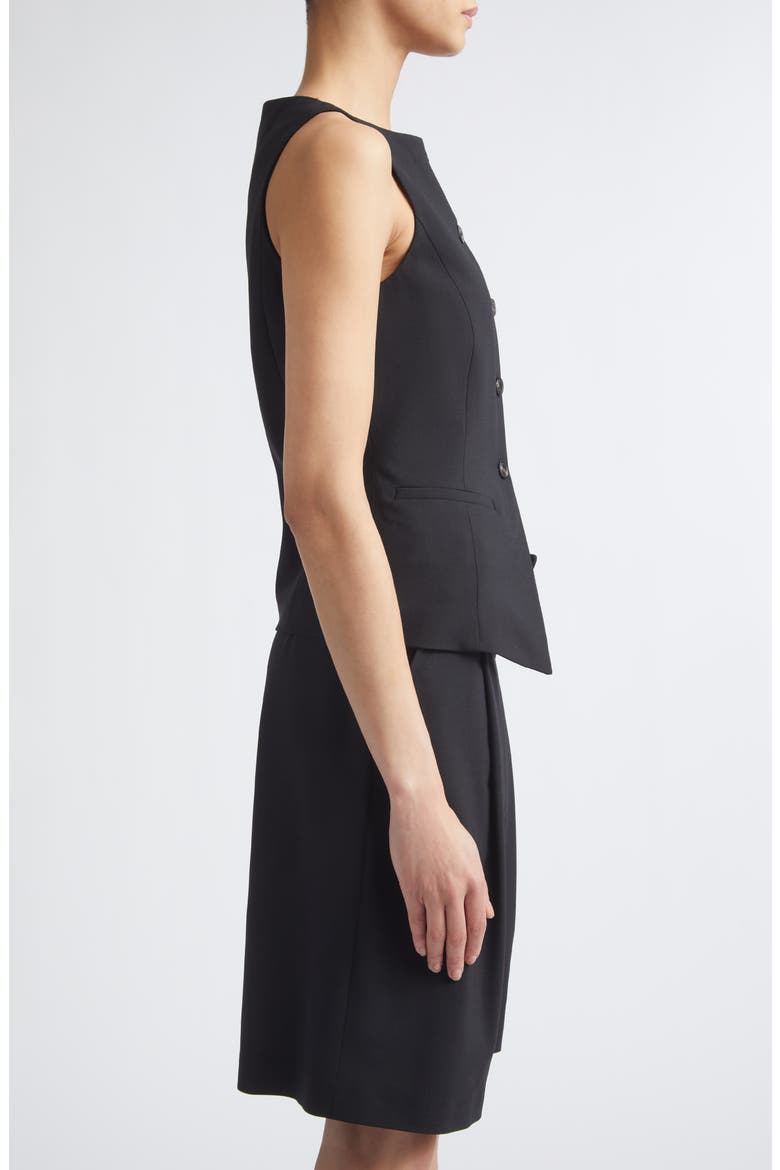 Collarless Buttoned Vest, Alternate, color, 22 BLACK