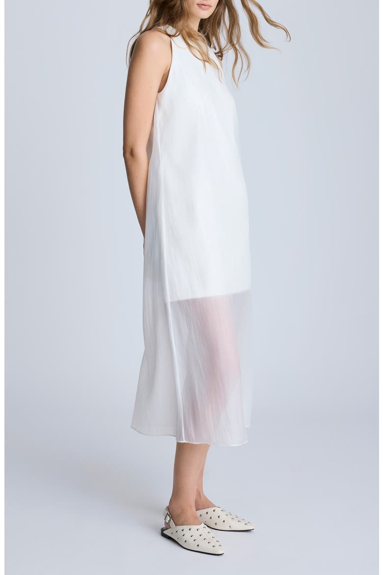 Sheer Organza Overlay Midi Dress, Alternate, color, PURE WHITE