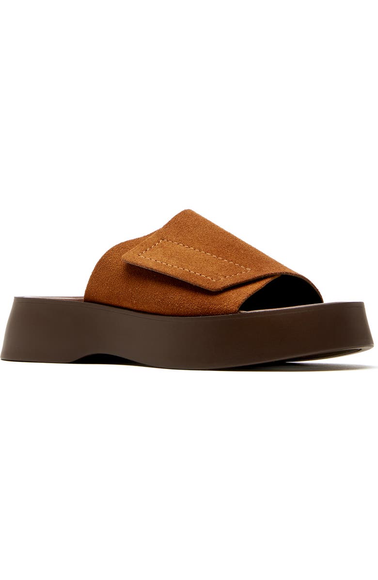 La Canadienne Viv Slide Sandal, Main, color, Tabacco Suede