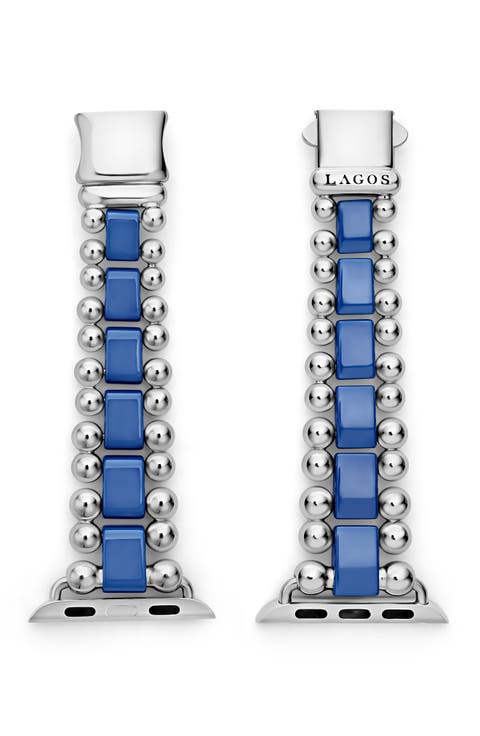 Smart Caviar Ceramic & Sterling Silver Apple Watch® Watchband