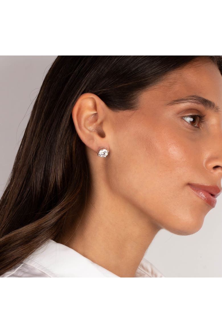8 Carat Lab Grown Diamond Solitaire Four Prong Stud Earring 14K, Alternate, color, 14K Gold