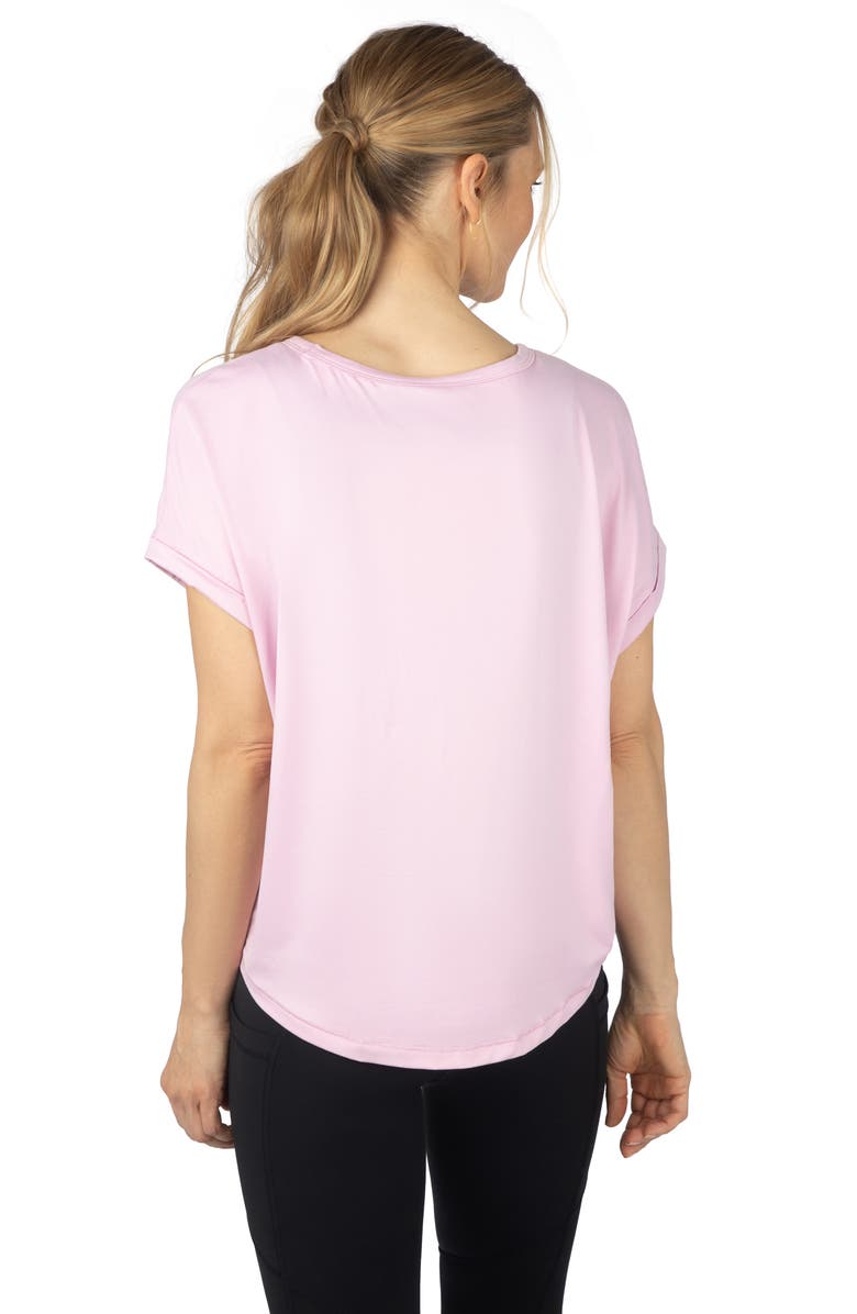 90 DEGREE BY REFLEX Beverly Supersoft 2-Pack Roll Cuff T-Shirt, Alternate, color, Pink Lavender/ White