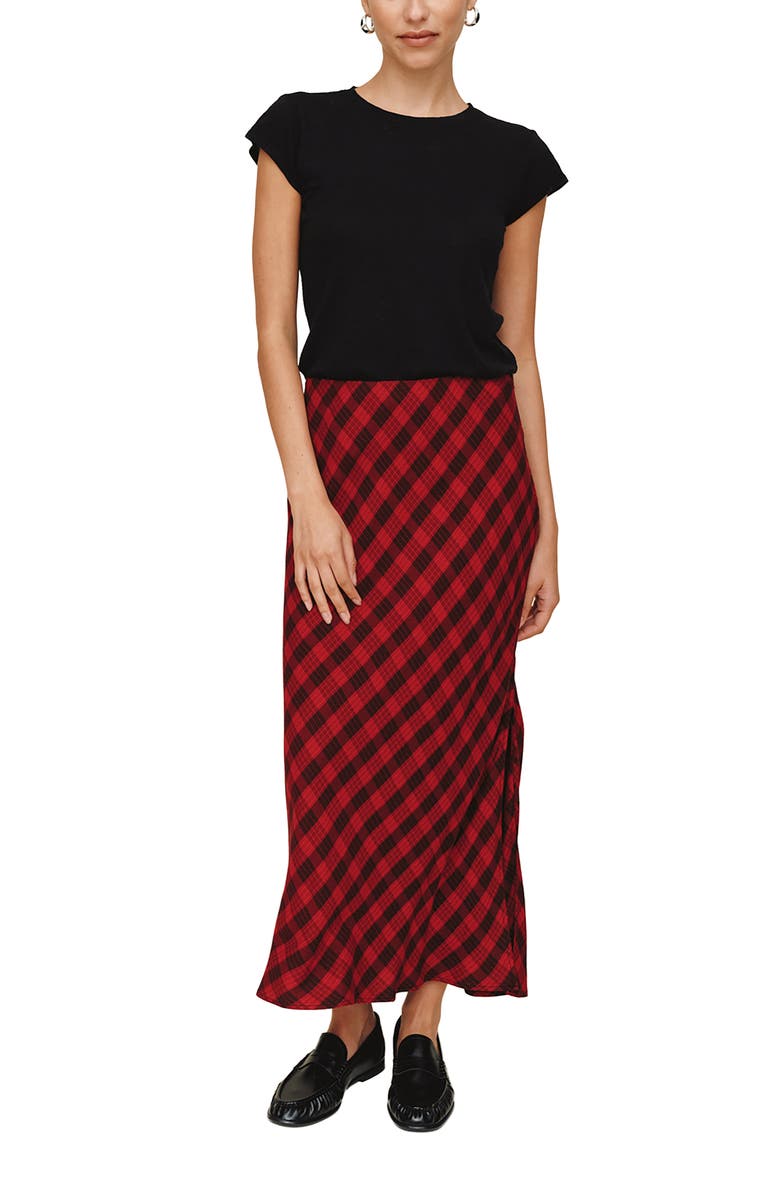 Bella Dahl Plaid Maxi Skirt, Alternate, color, Red Black Check