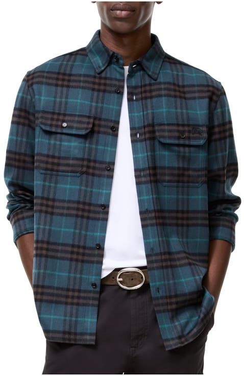 Check Wool Flannel Overshirt