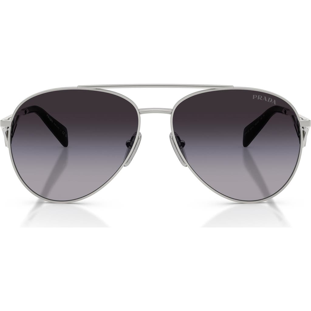 Prada 58mm Pilot Sunglasses In Blue